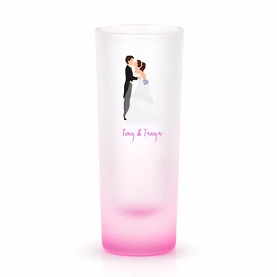 Radiant Base Frosted Tall Shot Glass - Custom Aprons Now